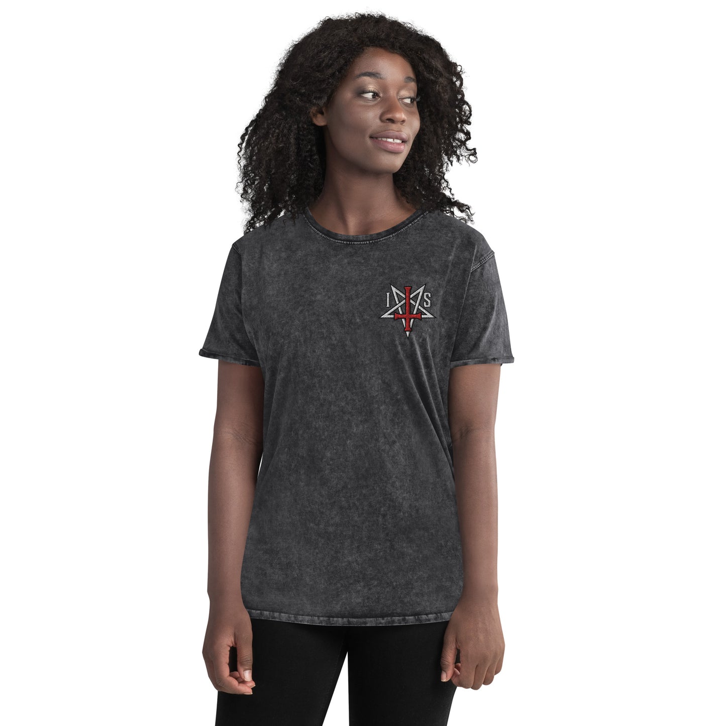 Infernal Society Embroidered Denim T-Shirt