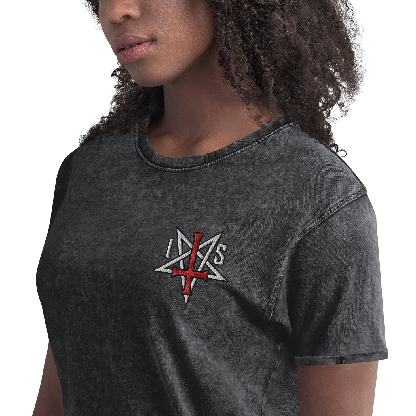 Infernal Society Embroidered Denim T-Shirt