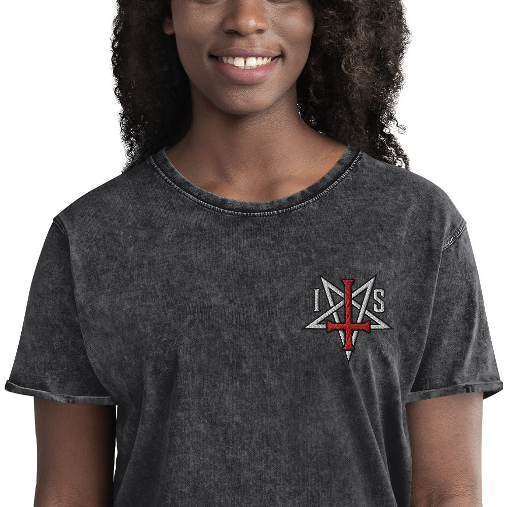 Infernal Society Embroidered Denim T-Shirt